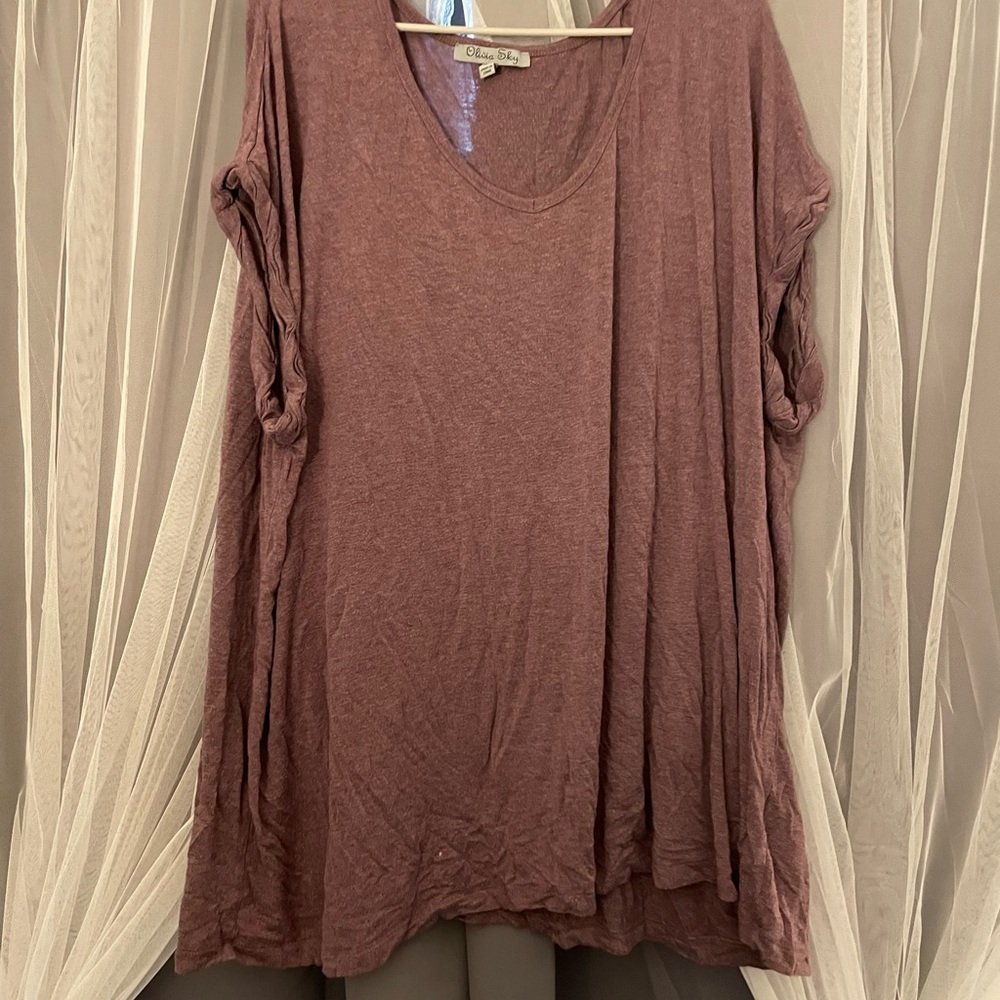 Olivia Sky Dusty Rose Tunic Top